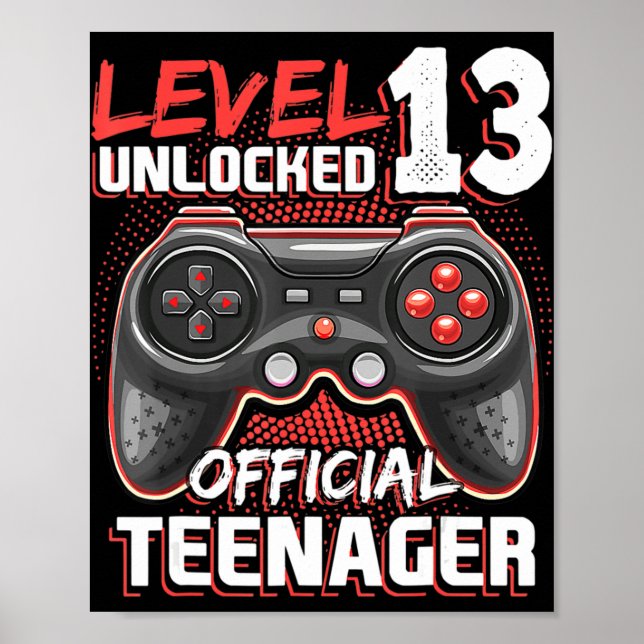 Level 13 Unlocked Official Teenager Video Game 13t Poster (Front)