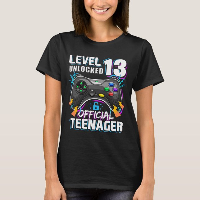 Level 13 Unlocked Official Teenager Video Game 13t T-Shirt (Front)