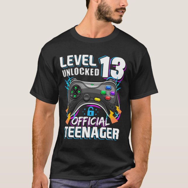 Level 13 Unlocked Official Teenager Video Game 13t T-Shirt (Front)
