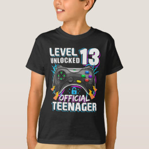Level 13 Unlocked Official Teenager Video Game T-Shirt