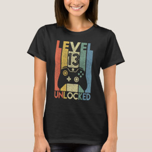Level 13 Unlocked Shirt Funny Video Gamer 13th Bir