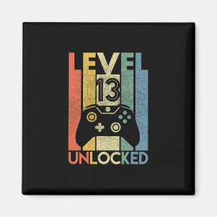 Level 13 Unlocked Shirt Funny Video Gamer 13th Bir Magnet