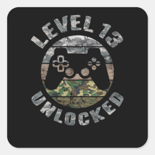 Level 13 Unlocked Square Sticker