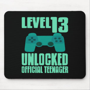 Level 13 Unlocked Teenager Gamer Birthday Fun Mouse Mat
