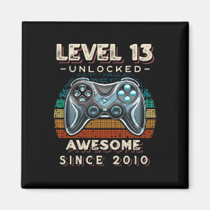Level 13 Unlocked Video Game 13th Birthday 13 Yr O Magnet