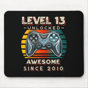 Level 13 Unlocked Video Game 13th Birthday 13 Yr O Mouse Mat