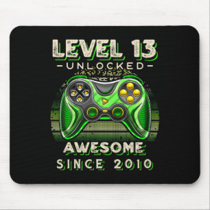 Level 13 Unlocked Video Game 13th Birthday 13 Yr O Mouse Mat