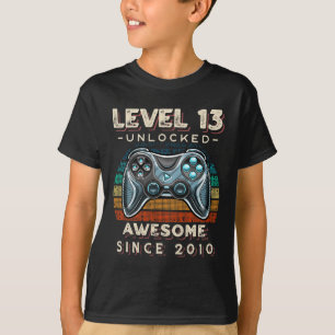Level 13 Unlocked Video Game 13th Birthday 13 Yr O T-Shirt