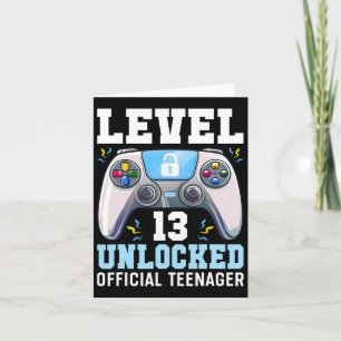 Level 13 Unlocked Video Game 13th Birthday Gamer B Card