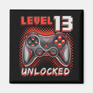 Level 13 Unlocked Video Game 13th Birthday Gamer B Magnet