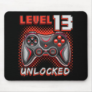 Level 13 Unlocked Video Game 13th Birthday Gamer B Mouse Mat