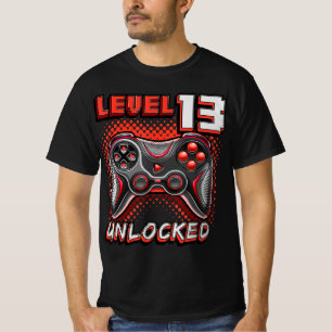 Level 13 Unlocked Video Game 13th Birthday Gamer B T-Shirt