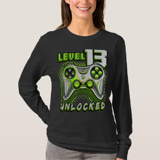 Level 13 Unlocked Video Game 13th Birthday Gamer B T-Shirt