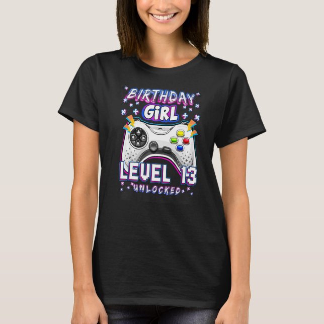 Level 13 Unlocked Video Game 13th Birthday Gamer G T-Shirt (Front)
