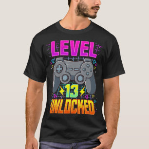 Level 13 Unlocked  Video Game Boys 13th Birthday G T-Shirt
