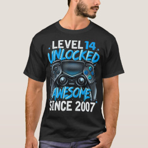 Level 14 Unlocked Awesome Since 2007 14th Birthday T-Shirt
