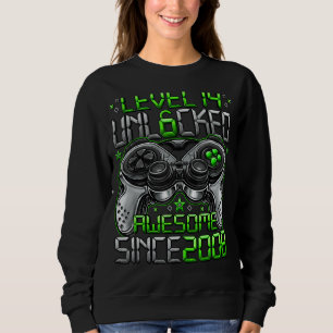Level 14 Unlocked Awesome Since 2008 14th Birthday Sweatshirt