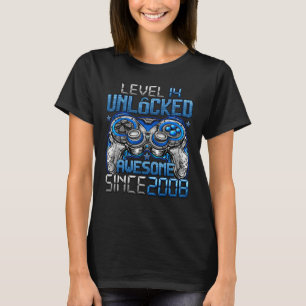 Level 14 Unlocked Awesome Since 2008 14th Birthday T-Shirt