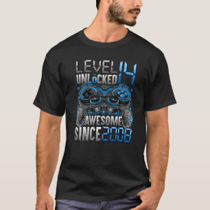 Level 14 Unlocked Awesome Since 2008 14th Birthday T-Shirt