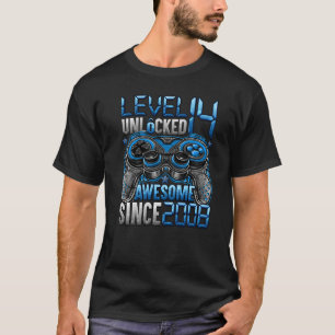 Level 14 Unlocked Awesome Since 2008 14th Birthday T-Shirt