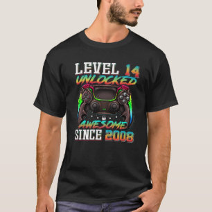 Level 14 Unlocked Awesome Since 2008 14Th Birthday T-Shirt
