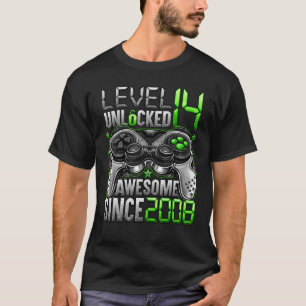 Level 14 Unlocked Awesome Since 2008 14th Birthday T-Shirt