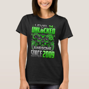 Level 14 Unlocked Awesome Since 2009 14th Birthday T-Shirt