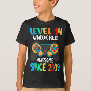 Level 14 Unlocked Awesome Since 2009-14th Birthday T-Shirt