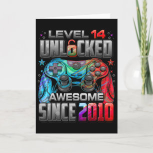 Level 14 Unlocked Awesome Since 2010 14th Birthday Card