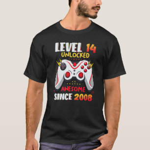 Level 14 Unlocked Birthday 14 Year Old Boy Video G T-Shirt