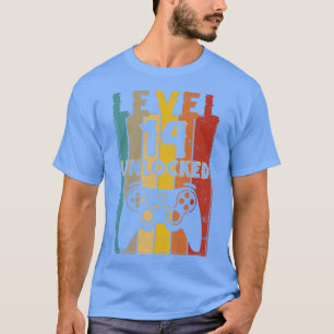 Level 14 Unlocked Funny Video Gamer 14th Birthday T-Shirt