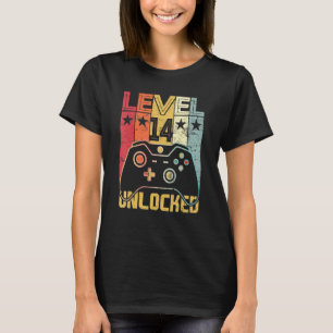 Level 14 Unlocked Video Gamer 14th Birthday 14 Yea T-Shirt