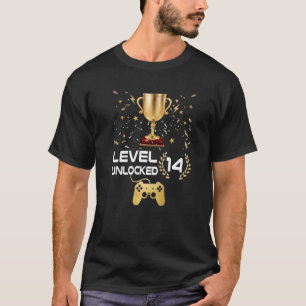 Level 14 Unlocked Video Gamer 14th Birthday Boy  G T-Shirt