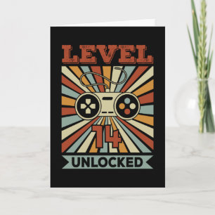 Level 14 Unlocked Video Gamer Birthday Card