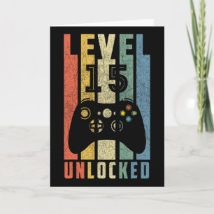 Level 15 Unlocked 15th Video Gamer Birthday Boy Gi Card