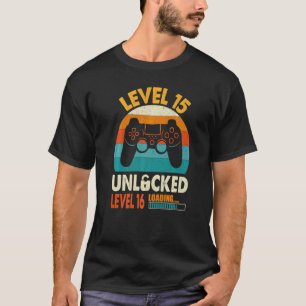 Level 15 Unlocked Awesome 15 Video Game 15th Birth T-Shirt