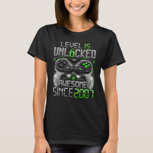 Level 15 Unlocked Awesome Since 2007 15th Birthday T-Shirt