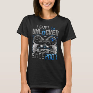 Level 15 Unlocked Awesome Since 2007 15th Birthday T-Shirt