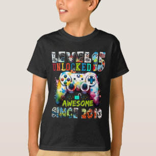 Level 15 Unlocked Awesome Since 2010 15th Birthday T-Shirt