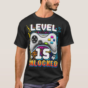Level 15 Unlocked Retro Video Game 15th Birthday G T-Shirt