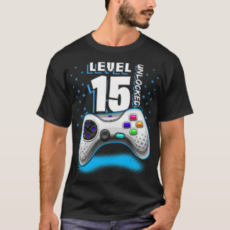 Level 15 Unlocked Retro Video Game 15th Birthday G T-Shirt