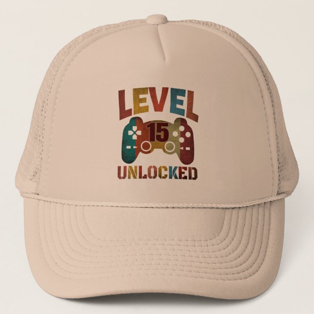 LEVEL 15 UNLOCKED  TRUCKER HAT (Front)
