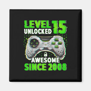 Level 15 Unlocked Video Game 15 Years Old Boy 15th Magnet