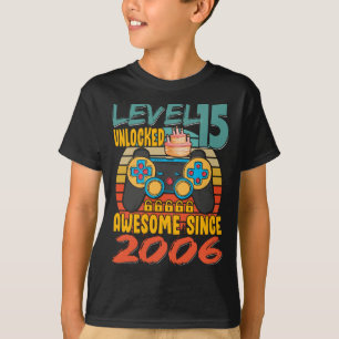 Level 15 Unlocked Video Gamer 15 Years Old T-Shirt