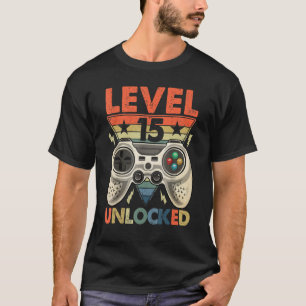 Level 15 Unlocked Video Gamer 15th Birthday Boy T-Shirt