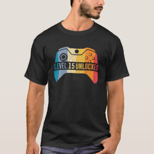 Level 15 Unlocked Video Gamer 15th Birthday T-Shirt