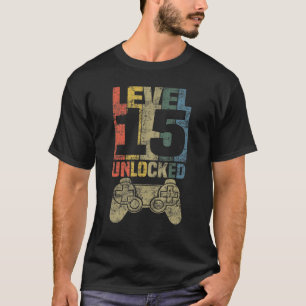 Level 15 Unlocked Video Gamer 15th Birthday T-Shirt