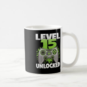 Level 15 Unlocked Video Gaming 15th Birthday Gamer Coffee Mug