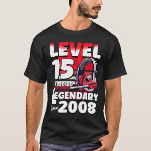 Level 15 years old Unlocked Since 2008 15th Gamer T-Shirt