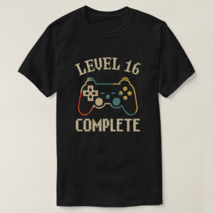Level 16 Complete 16th Anniversary Video Gamer T-Shirt